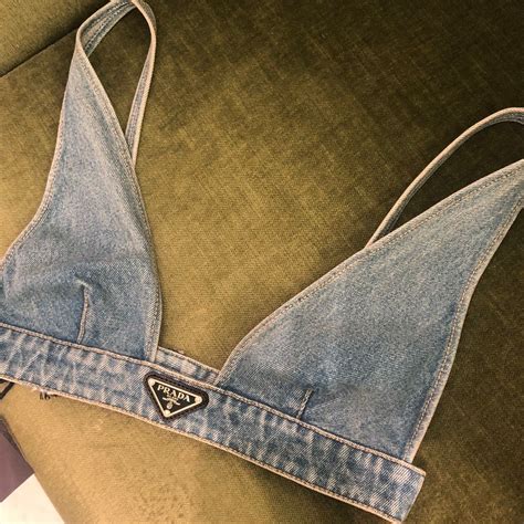 prada jeans women|Prada denim bralette.